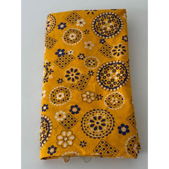 VTG Fabric Bandana Print Style Orange BrownQuilting Sewing Cloth Arts Crafts Rem - Picture 8 of 11